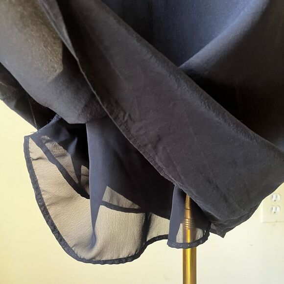 Cynthia Rowley 100% Silk Black Shift Dress Size 4 Cut Out Back Detail‎ - Picture 4 of 9